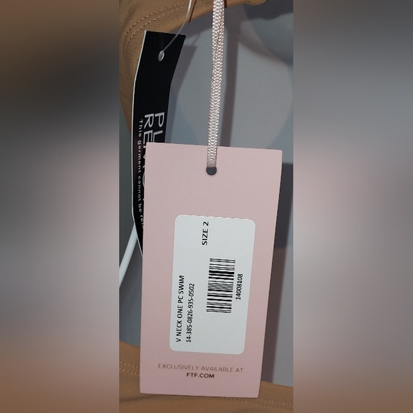 Garnerstyle x FTF VNeck Tan One Piece Swimsuit NWT - Picture 5 of 6